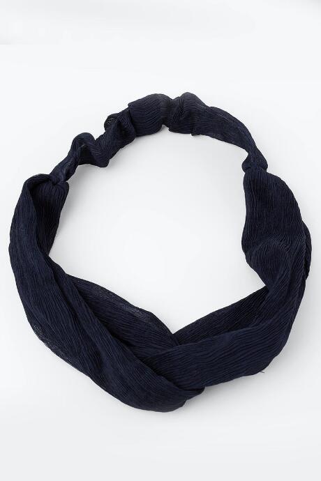 Francesca's Terry Crinkle Headwrap - Navy