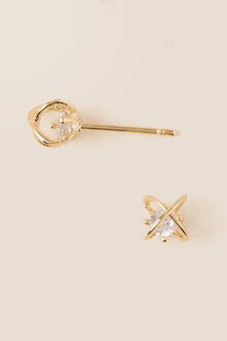 Francesca's Morgan Cubic Zirconia Cage Stud Earring - Gold