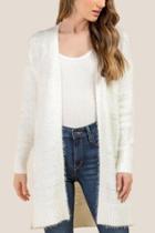 Francesca's Victoria Striped Knit Cardigan - Ivory