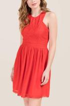 Mi Ami Chelsie Lace A-line Dress - Red