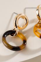 Francesca's Kingsley Marbled Resin Earrings In Brown - Amber