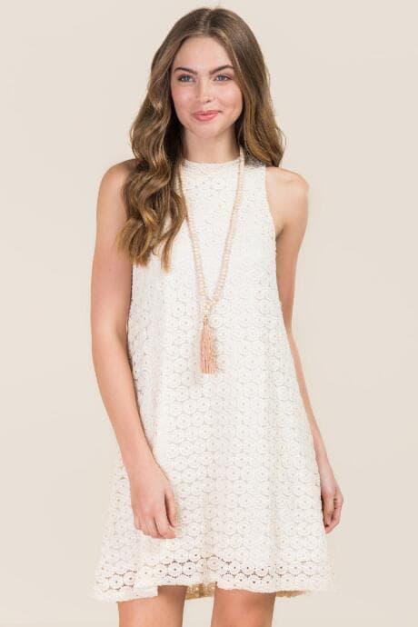 Blue Rain Aleesia Open Back Shift Dress - Ivory
