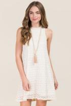 Blue Rain Aleesia Open Back Shift Dress - Ivory