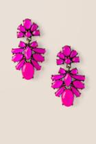 Francesca's Camila Flower Drop Chandelier Earring - Neon Pink