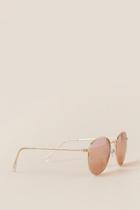 Francesca's Realm Rounded Aviator Sunglasses - Rose/gold
