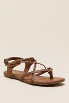 Mia Dannie Multi Braid T-strap Sandal - Cognac