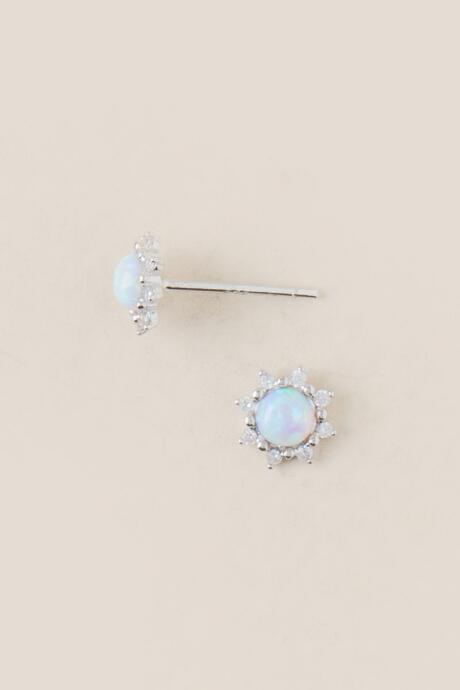 Francesca's Zinnia Opal Starburst Stud Earring - Iridescent