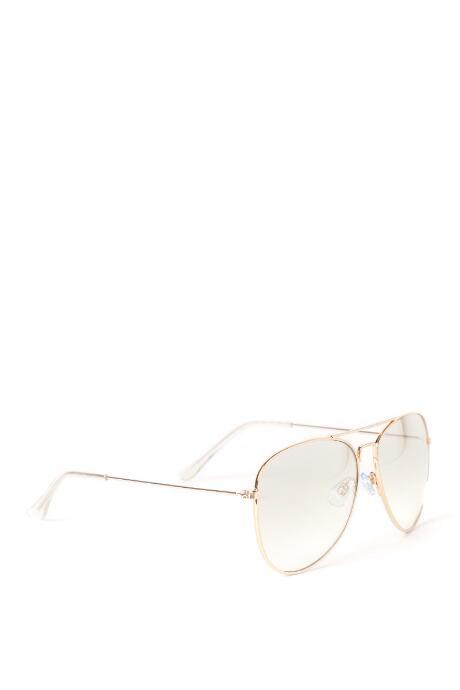 Francesca's Jessica Gold Aviator Sunglasses - Gold