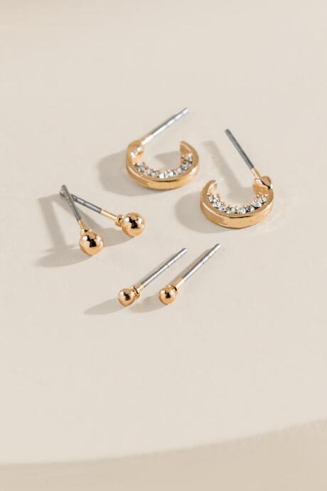 Francesca's Hannah Delicate Stud Earring Set - Gold