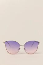 Francesca's Angel Metallic Cat Eye Sunglasses - Lavender