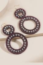 Francesca's Tatum Woven Double Circle Drop Earrings - Purple