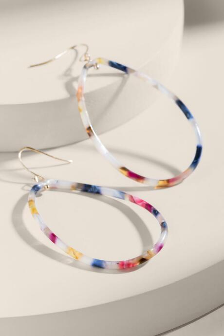 Francesca's Natalie Marbled Resin Teardrop Earrings - Multi