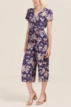 Francesca's Devyn Garden Floral Jumpsuit - Vintage Purple