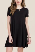 Francesca's Adele Open Back Knit Dress - Black
