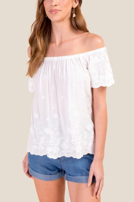 Francesca's Isabella Off The Shoulder Top - Ivory