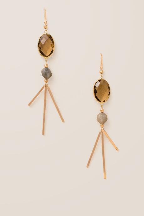 Francesca Inchess Naja Glass Linear Earrings - Black