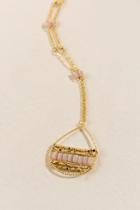 Francesca's Mandy Glass Woven Pendant - Beige