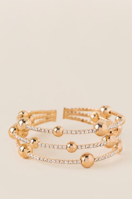 Francesca's Finola Cupchain Ball Cuff Bracelet - Gold