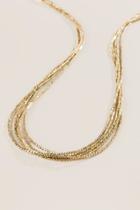 Francesca's Michelle Metal Beaded Strands Necklace - Gold