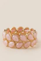Francesca's Adalyn Facet Stretch Bracelet In Blush - Pale Pink