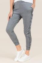 Francesca's Gracelyn Ruffle Side Jogger - Heather Gray