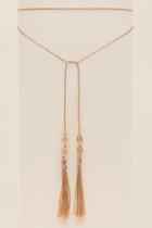 Francesca's Katherine Self Tie Tassel Choker - Blush