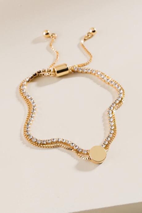 Francesca Inchess Bria Layered Metal Pull Tie Bracelet - Gold