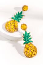 Francesca's Pineapple Seedbead Earrings - Yellow