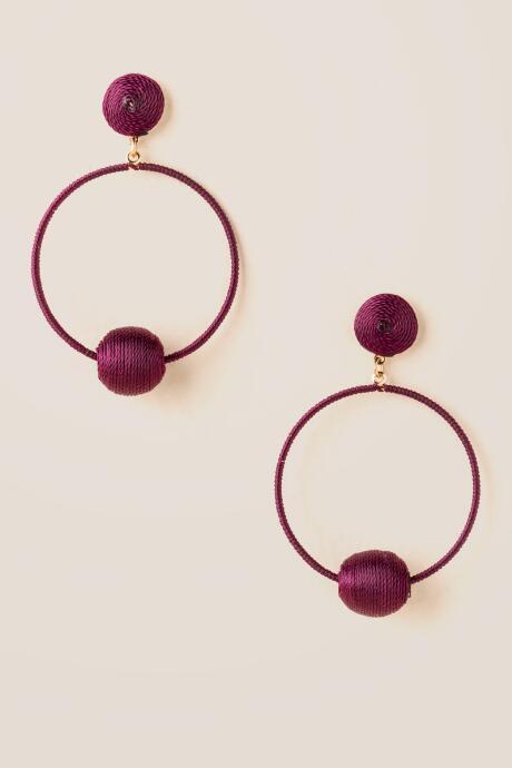 Francescas Natasha Circle Drop Earring - Burgundy