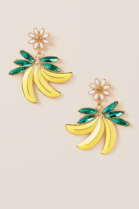 Francesca's Calliope Banana Chandelier Earring - Yellow
