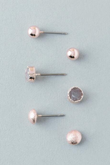 Francesca's Edlyn Rose Gold Stud Set - Rose/gold