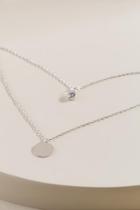 Francesca's Allyson Cubic Zirconia Coin Layered Necklace - Silver