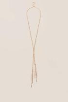 Francesca's Renata Double Feather Necklace - Ivory
