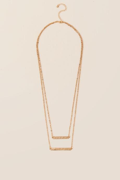 Francesca's Christi Double Bar Necklace In Gold - Gold