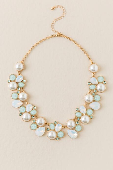 Francesca Inchess Kendayll Pearl Statement Necklace - Mint