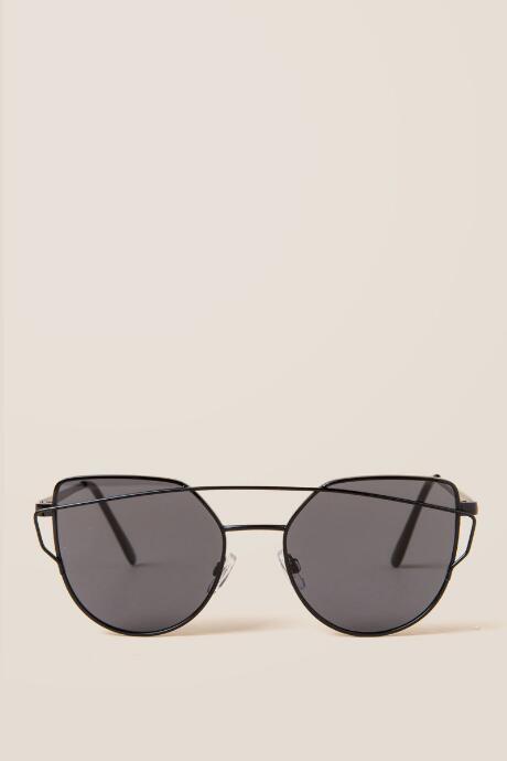 Francesca's London Wired Frame Sunglasses - Black