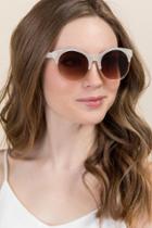 Francesca's Maribeth Rounded Plastic Sunglasses - Clear