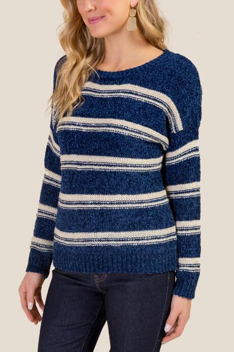 Francesca's Juniper Bow Back Sweater - Navy