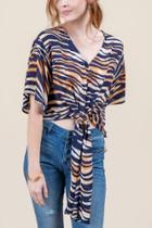 Francesca's Cadence Tiger Print Blouse - Taupe