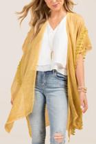 Francescas Elin Marigold Crochet Ruana - Marigold