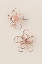 Francesca's Fawna Wire Flower Stud Earring In Rose Gold - Rose/gold
