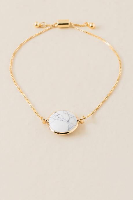 Francesca Inchess Larissa Howlite Pull Tie Bracelet - White