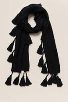 Francesca's Hudson Chunky Knit Tassel Scarf - Black