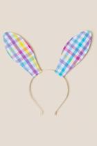 Francesca's Rainbow Check Bunny Ears - Lavender