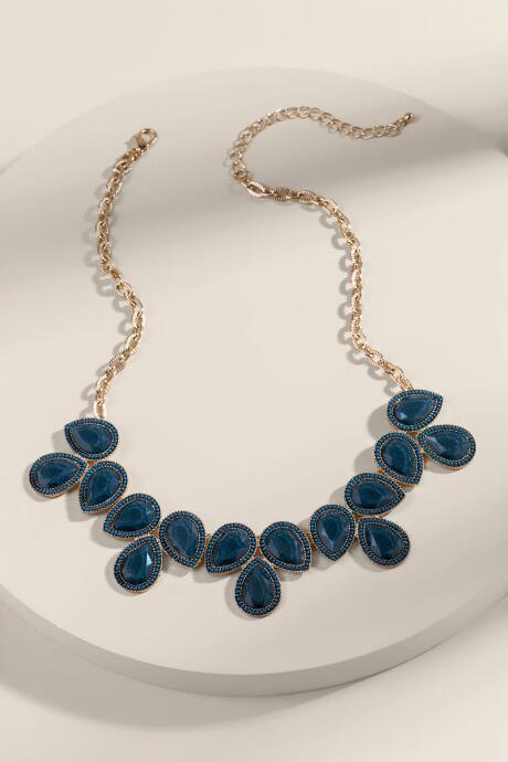 Francesca's Macy Teardrop Statement Necklace - Teal