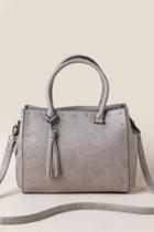 Francesca's Maddie Distressed Tote - Gray