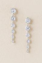Francesca's Nelia Cubic Zirconia Linear Drop Earring - Crystal