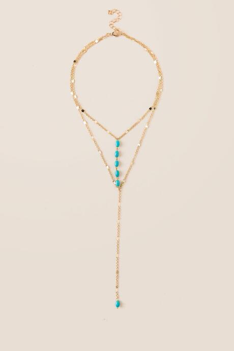 Francesca's Ayla Turquoise Layered Necklace - Turquoise