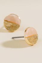 Francesca's Stacie Geo Resin Studs - Pale Pink