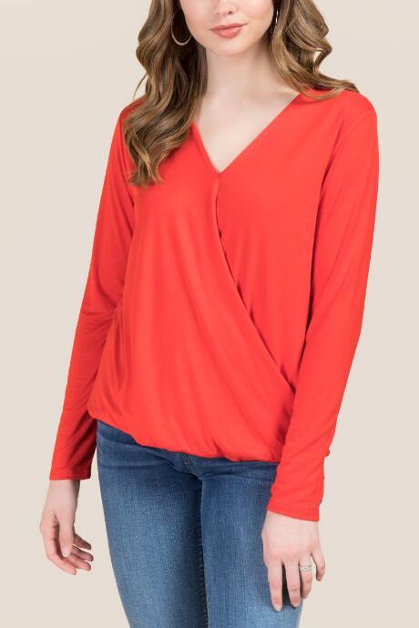 Francesca Inchess Taye Surplus Basic Top - Red